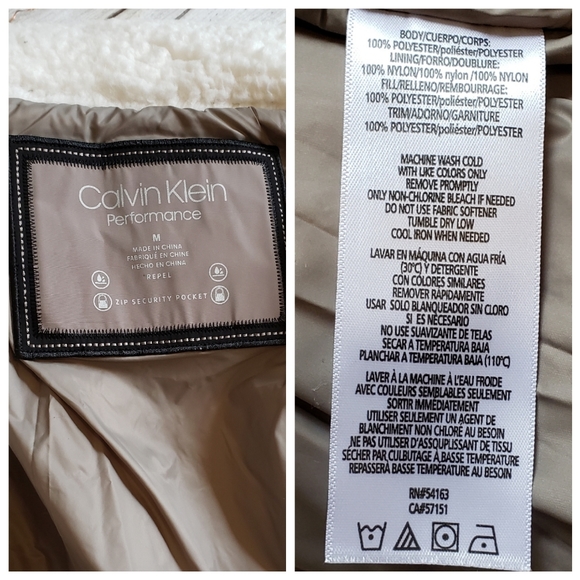 Calvin Klein Performance Sherpa Trim Puffer Vest M - Picture 5 of 8